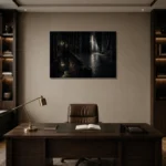 Premium Wall Art Yatay Html Edition – NM3-BLK-NT-H-004 displayed in a contemporary gallery-inspired room