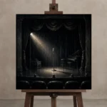 Premium Wall Art Kare Html Edition – NM3-BLK-NT-S-001 displayed on a studio easel