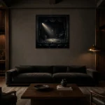 Premium Wall Art Kare Html Edition – NM3-BLK-NT-S-001 shown in a warm modern interior