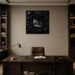 Premium Wall Art Kare Html Edition – NM3-BLK-NT-S-002 displayed in a contemporary gallery-inspired room