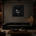 Premium Wall Art Kare Html Edition – NM3-BLK-NT-S-002 shown in a warm modern interior