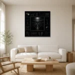 Premium Wall Art Kare Html Edition – NM3-BLK-NT-S-005 styled in a refined neutral interior