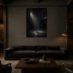 Premium Wall Art Dikey Html Edition – NM3-BLK-NT-V-001 shown in a warm modern interior