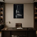 Premium Wall Art Dikey Html Edition – NM3-BLK-NT-V-002 displayed in a contemporary gallery-inspired room