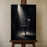 Premium Wall Art Dikey Html Edition – NM3-BLK-NT-V-003 displayed on a studio easel