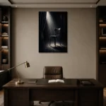 Premium Wall Art Dikey Html Edition – NM3-BLK-NT-V-003 displayed in a contemporary gallery-inspired room