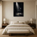Premium Wall Art Dikey Html Edition – NM3-BLK-NT-V-003 showcased in an elegant minimalist interior