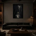 Premium Wall Art Dikey Html Edition – NM3-BLK-NT-V-004 shown in a warm modern interior