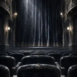 Noir Ascent Row Of Empty Theatre Seats Fading Into Black Entertainment Room Wall Art