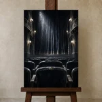 Premium Wall Art Dikey Html Edition – NM3-BLK-NT-V-005 displayed on a studio easel