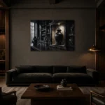 Premium Wall Art Yatay Html Edition – NM3-BLK-OC-H-001 shown in a warm modern interior