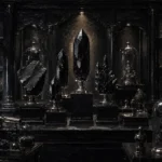 Obsidian Salon Collection Of Black Mineral Forms Black Living Room Wall Art
