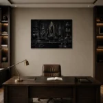 Premium Wall Art Yatay Html Edition – NM3-BLK-OC-H-002 displayed in a contemporary gallery-inspired room