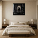 Premium Wall Art Kare Html Edition – NM3-BLK-OC-S-001 showcased in an elegant minimalist interior