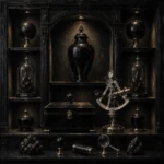 Obsidian Ritual Lacquer Box Black Entryway Wall Art