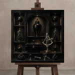 Premium Wall Art Kare Html Edition – NM3-BLK-OC-S-003 displayed on a studio easel