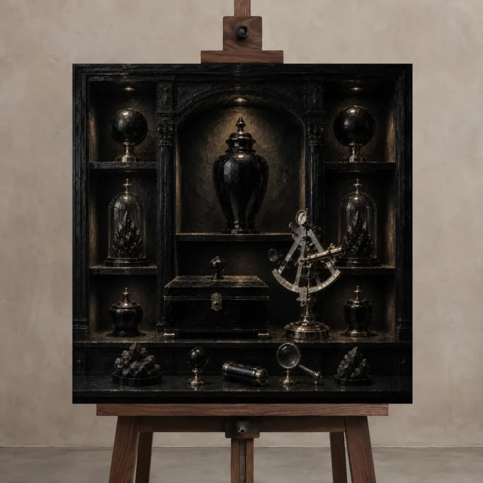 Premium Wall Art Kare Html Edition – NM3-BLK-OC-S-003 displayed on a studio easel
