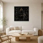 Premium Wall Art Kare Html Edition – NM3-BLK-OC-S-003 styled in a refined neutral interior