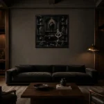 Premium Wall Art Kare Html Edition – NM3-BLK-OC-S-003 shown in a warm modern interior