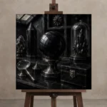Premium Wall Art Kare Html Edition – NM3-BLK-OC-S-004 displayed on a studio easel