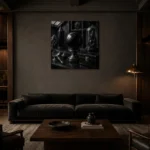 Premium Wall Art Kare Html Edition – NM3-BLK-OC-S-004 shown in a warm modern interior