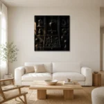 Premium Wall Art Kare Html Edition – NM3-BLK-OC-S-005 styled in a refined neutral interior