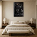 Premium Wall Art Dikey Html Edition – NM3-BLK-OC-V-003 showcased in an elegant minimalist interior
