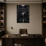 Premium Wall Art Dikey Html Edition – NM3-BLK-OC-V-004 displayed in a contemporary gallery-inspired room