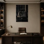 Premium Wall Art Dikey Html Edition – NM3-BLK-OC-V-005 displayed in a contemporary gallery-inspired room