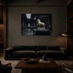 Premium Wall Art Yatay Html Edition – NM3-BLK-SH-H-001 shown in a warm modern interior