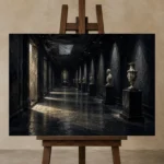 Premium Wall Art Yatay Html Edition – NM3-BLK-SH-H-002 displayed on a studio easel