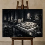 Premium Wall Art Yatay Html Edition – NM3-BLK-SH-H-004 displayed on a studio easel