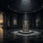 Shadow Passage Circular Museum Room With One Central Object Black Study Wall Art