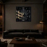 Premium Wall Art Kare Html Edition – NM3-BLK-SH-S-002 shown in a warm modern interior