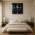 Premium Wall Art Kare Html Edition – NM3-BLK-SH-S-003 showcased in an elegant minimalist interior
