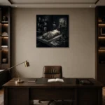 Premium Wall Art Kare Html Edition – NM3-BLK-SH-S-004 displayed in a contemporary gallery-inspired room