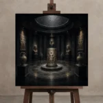 Premium Wall Art Kare Html Edition – NM3-BLK-SH-S-005 displayed on a studio easel