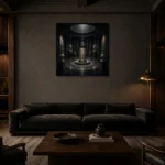 Premium Wall Art Kare Html Edition – NM3-BLK-SH-S-005 shown in a warm modern interior