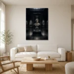 Premium Wall Art Dikey Html Edition – NM3-BLK-SH-V-001 styled in a refined neutral interior