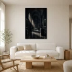 Premium Wall Art Dikey Html Edition – NM3-BLK-SH-V-002 styled in a refined neutral interior