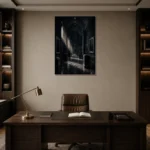 Premium Wall Art Dikey Html Edition – NM3-BLK-SH-V-002 displayed in a contemporary gallery-inspired room