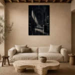 Premium Wall Art Dikey Html Edition – NM3-BLK-SH-V-002 presented in a sophisticated home setting