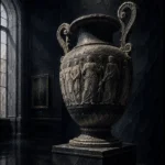 Shadow Reliquary Monumental Artifact Illuminated Black Entryway Wall Art