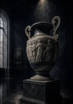 Shadow Reliquary Monumental Artifact Illuminated Black Entryway Wall Art