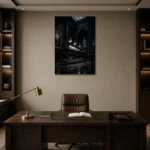 Premium Wall Art Dikey Html Edition – NM3-BLK-SH-V-004 displayed in a contemporary gallery-inspired room
