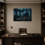 Premium Wall Art Yatay Html Edition – NM3-BLU-AI-H-001 displayed in a contemporary gallery-inspired room