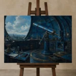 Premium Wall Art Yatay Html Edition – NM3-BLU-AI-H-003 displayed on a studio easel