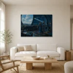 Premium Wall Art Yatay Html Edition – NM3-BLU-AI-H-003 styled in a refined neutral interior