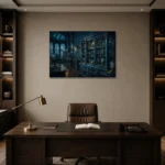 Premium Wall Art Yatay Html Edition – NM3-BLU-AI-H-004 displayed in a contemporary gallery-inspired room