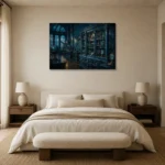 Premium Wall Art Yatay Html Edition – NM3-BLU-AI-H-004 showcased in an elegant minimalist interior